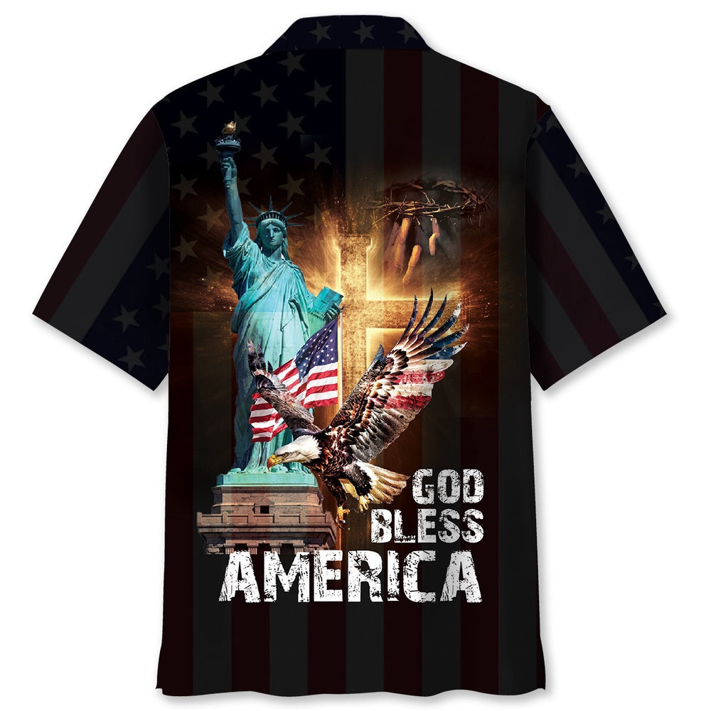 God Bless America Black Hawaiian Shirt, Funny Hawaiian Shirt, Usa Hawaiian Shirt, Vintage Hawaiian Shirts