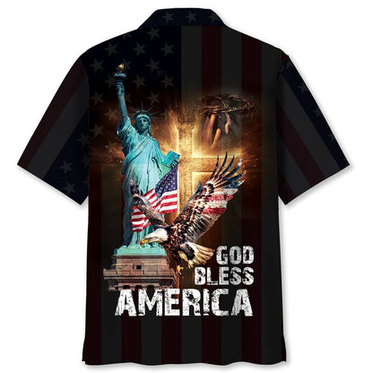 God Bless America Black Hawaiian Shirt, Funny Hawaiian Shirt, Usa Hawaiian Shirt, Vintage Hawaiian Shirts