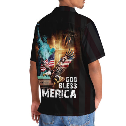 God Bless America Black Hawaiian Shirt, Funny Hawaiian Shirt, Usa Hawaiian Shirt, Vintage Hawaiian Shirts