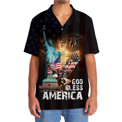 God Bless America Black Hawaiian Shirt, Funny Hawaiian Shirt, Usa Hawaiian Shirt, Vintage Hawaiian Shirts