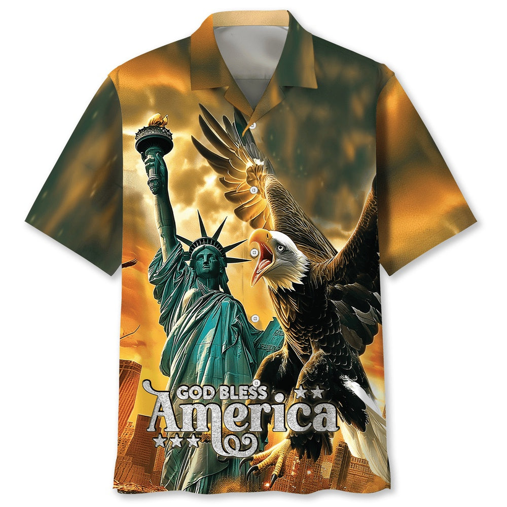 God Bless America Hawaiian Shirt, Funny Hawaiian Shirt, Usa Hawaiian Shirt, Vintage Hawaiian Shirts