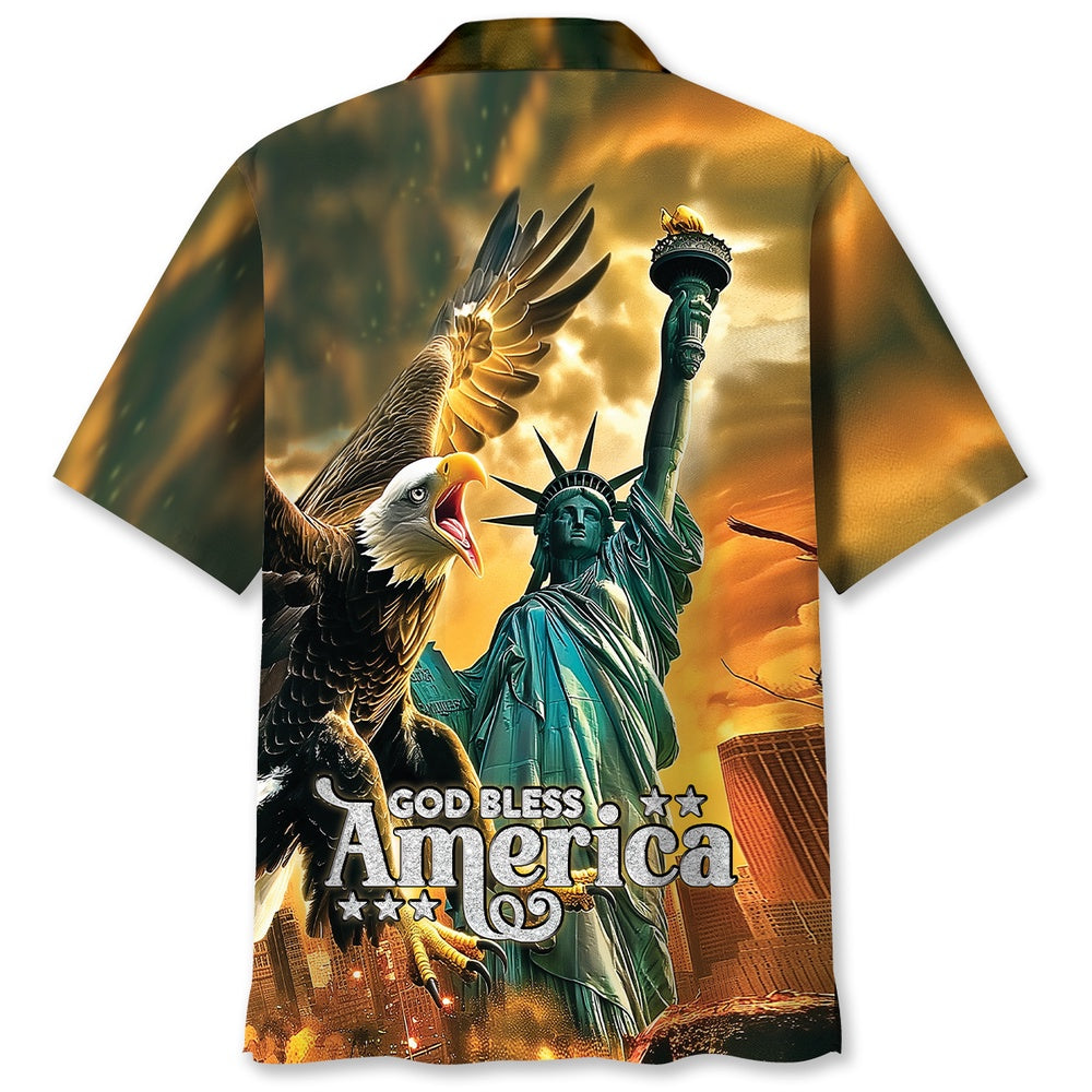 God Bless America Hawaiian Shirt, Funny Hawaiian Shirt, Usa Hawaiian Shirt, Vintage Hawaiian Shirts