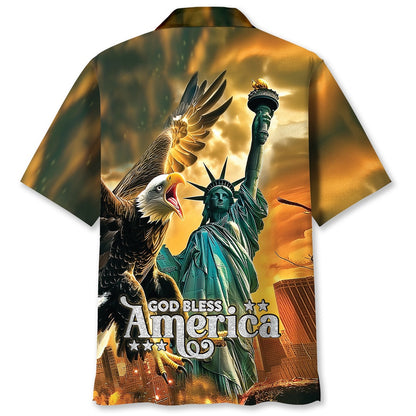 God Bless America Hawaiian Shirt, Funny Hawaiian Shirt, Usa Hawaiian Shirt, Vintage Hawaiian Shirts