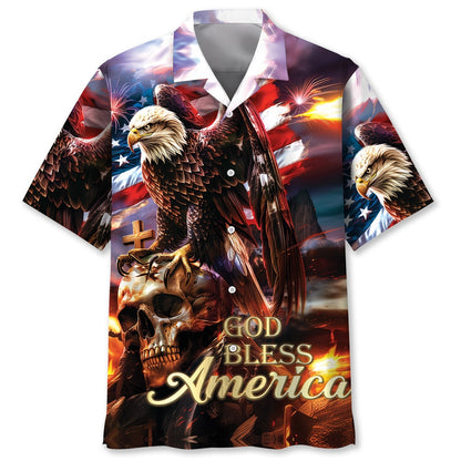 God Bless America New Arrival Hawaiian Shirt, Funny Hawaiian Shirt, Usa Hawaiian Shirt, Vintage Hawaiian Shirts