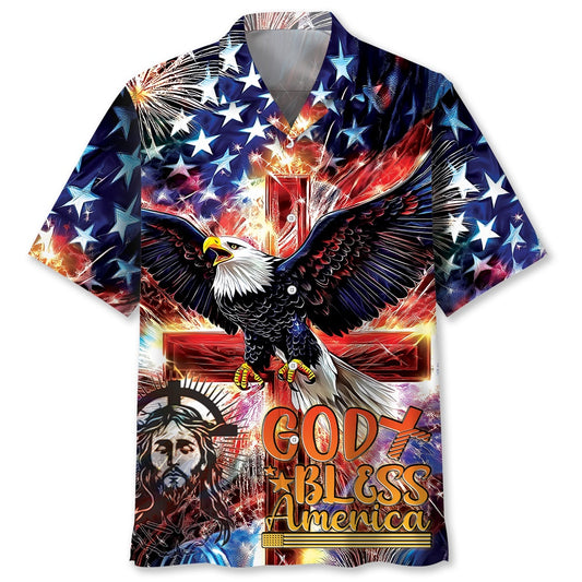 God Bless America Summer Vibes Hawaiian Shirt, Funny Hawaiian Shirt, Usa Hawaiian Shirt, Vintage Hawaiian Shirts