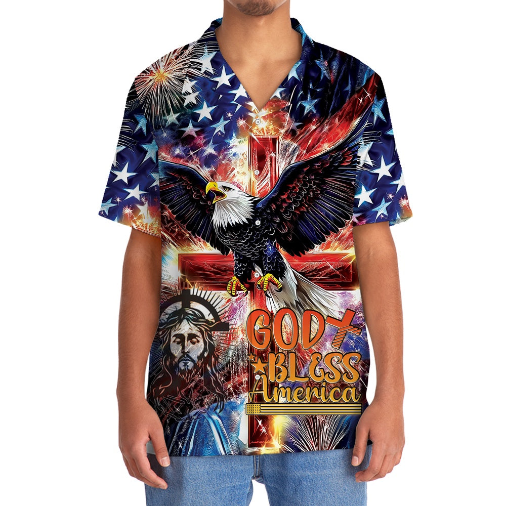 God Bless America Summer Vibes Hawaiian Shirt, Funny Hawaiian Shirt, Usa Hawaiian Shirt, Vintage Hawaiian Shirts