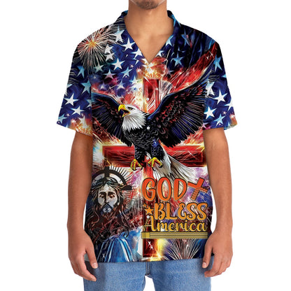 God Bless America Summer Vibes Hawaiian Shirt, Funny Hawaiian Shirt, Usa Hawaiian Shirt, Vintage Hawaiian Shirts