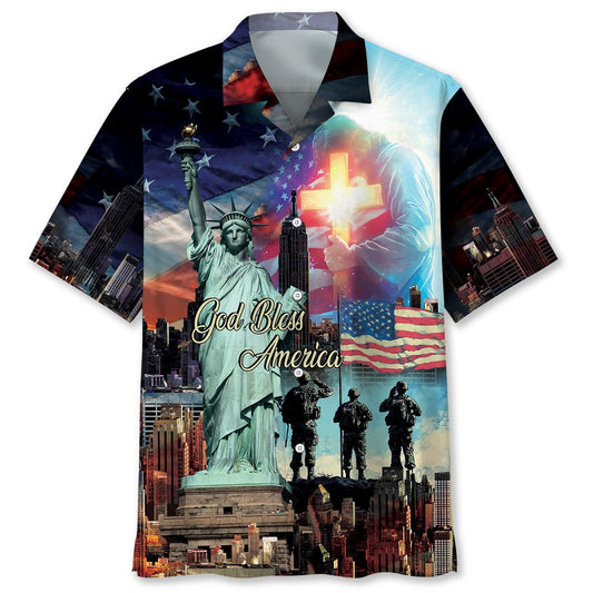 God Bless America Veteran Hawaiian Shirt, Funny Hawaiian Shirt, Usa Hawaiian Shirt, Vintage Hawaiian Shirts