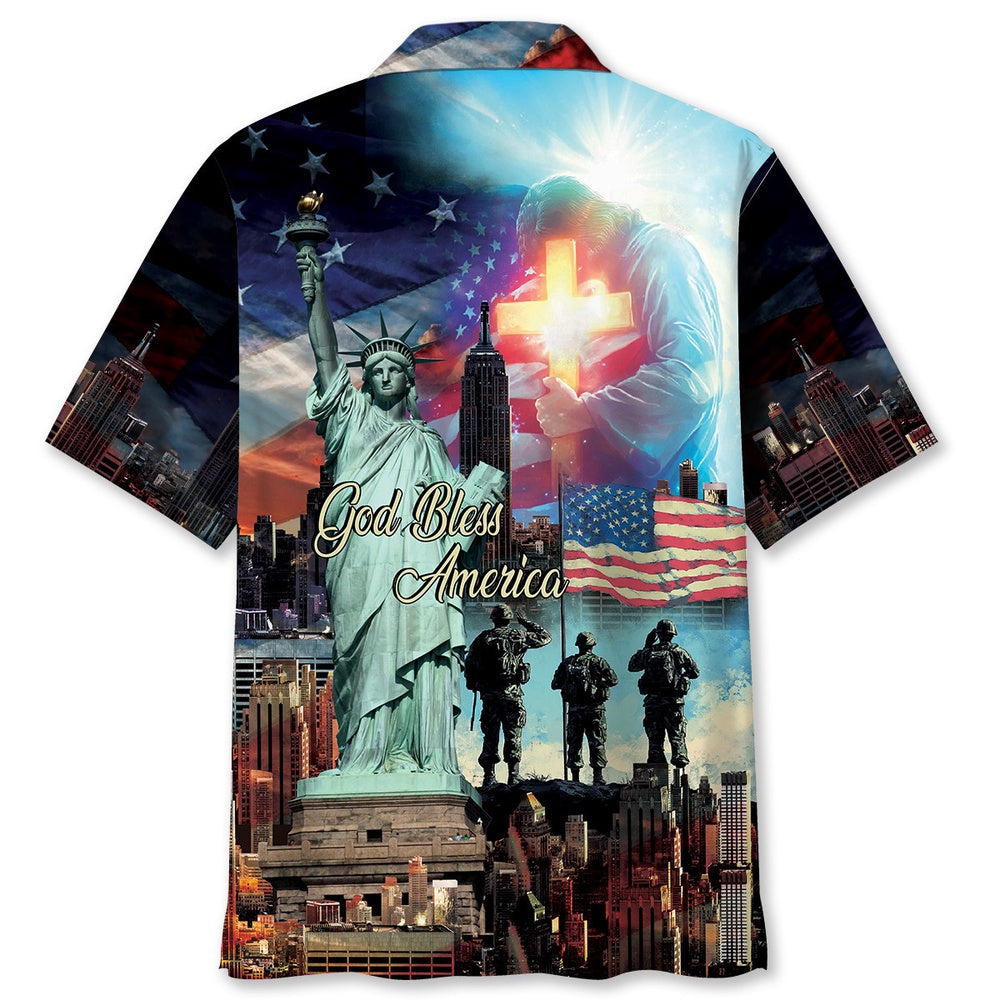 God Bless America Veteran Hawaiian Shirt, Funny Hawaiian Shirt, Usa Hawaiian Shirt, Vintage Hawaiian Shirts