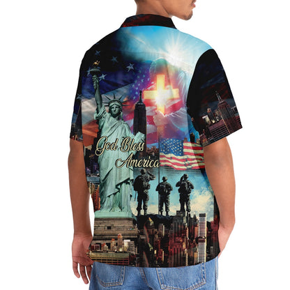 God Bless America Veteran Hawaiian Shirt, Funny Hawaiian Shirt, Usa Hawaiian Shirt, Vintage Hawaiian Shirts