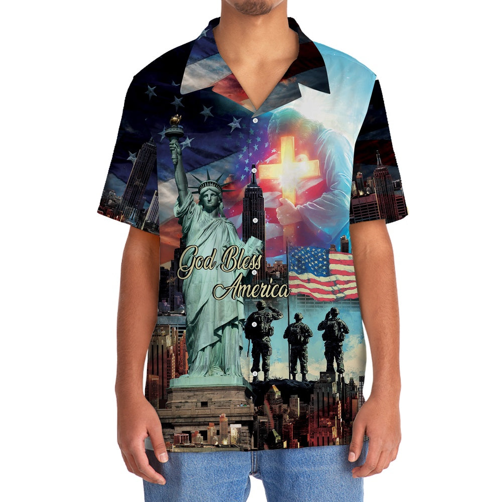 God Bless America Veteran Hawaiian Shirt, Funny Hawaiian Shirt, Usa Hawaiian Shirt, Vintage Hawaiian Shirts