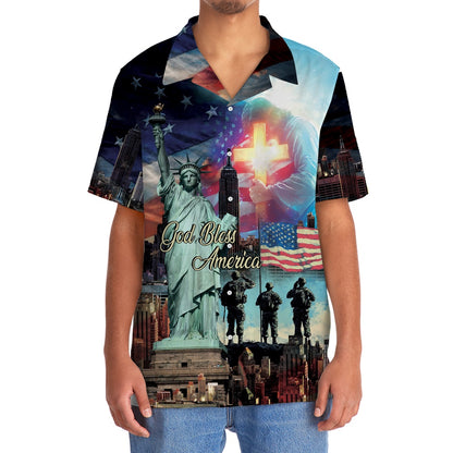 God Bless America Veteran Hawaiian Shirt, Funny Hawaiian Shirt, Usa Hawaiian Shirt, Vintage Hawaiian Shirts