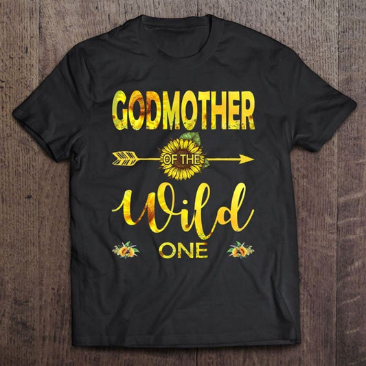 Godmother Of The Wild One-1st Birthday Sunflower Outfit Premium Unisex T Shirt, Mother's Day Shirt, Shirt For Mom, Mom Shirt