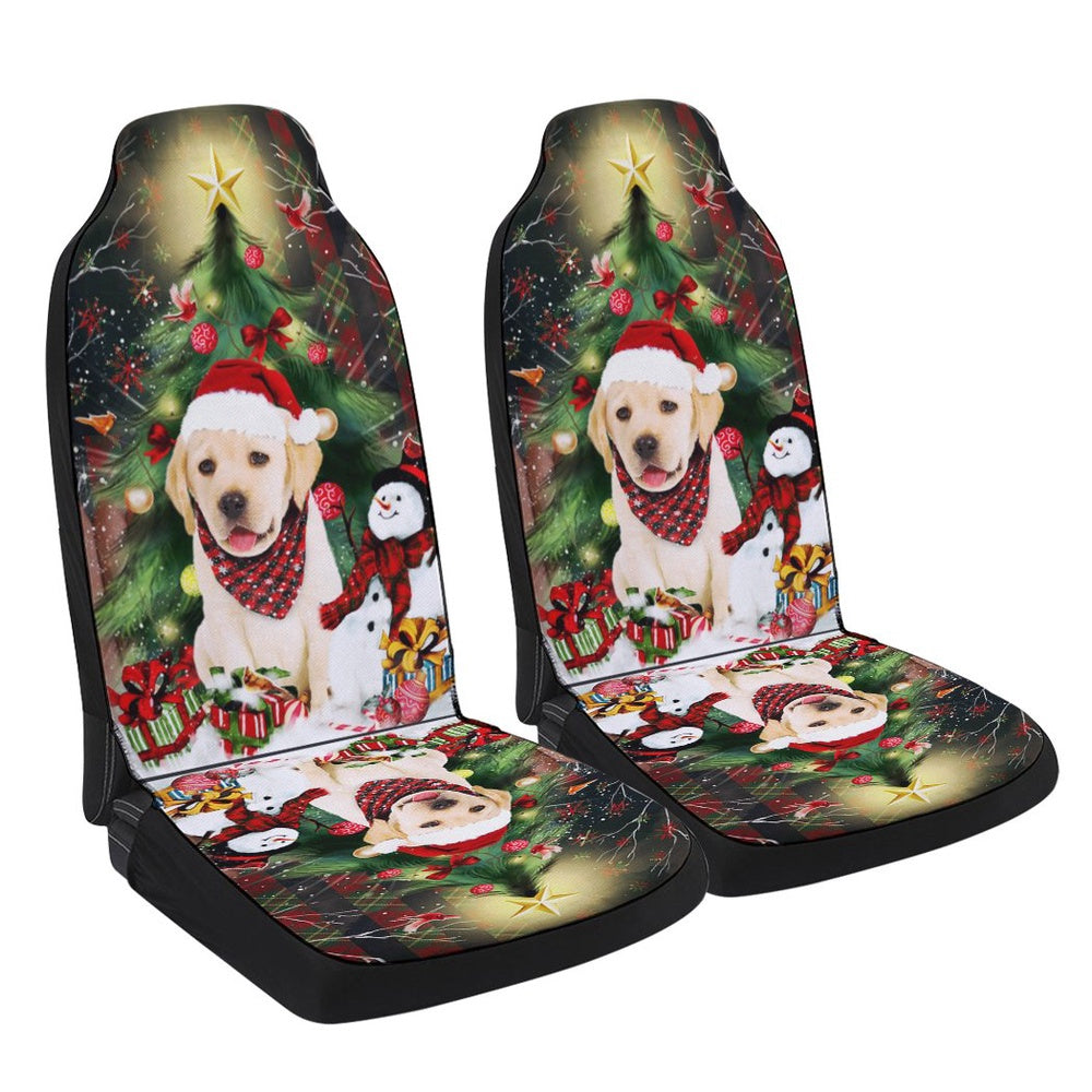 Golden Retriever Christmas American flag Cars Seat Cover, Christmas Car Seat Covers, Car Decor Gift
