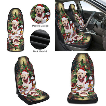 Golden Retriever Christmas American flag Cars Seat Cover, Christmas Car Seat Covers, Car Decor Gift