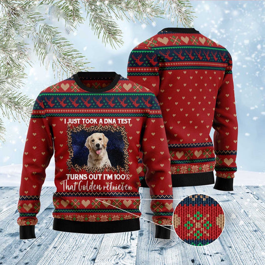 Golden Retriever Dna Ugly Christmas Sweater, Funny Xmas Sweater, Sweater Xmas