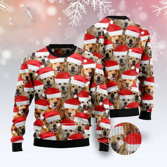 Golden Retriever Group Awesome Ugly Christmas Sweater, Funny Xmas Sweater, Sweater Xmas