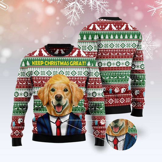 Golden Retriever Keep Christmas Great Ugly Christmas Sweater, Funny Xmas Sweater, Sweater Xmas