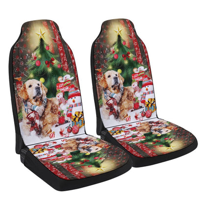Golden Retriever Merry Christmas Cars Seat Cover, Christmas Car Seat Covers, Car Decor Gift