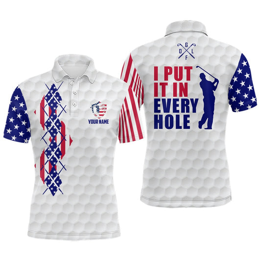 Golf Polo Shirts, American Flag Argyle Mens Golf Polo Shirts, Personalized Patriotic Us Golf Shirts For Men, Custom Golf Shirts