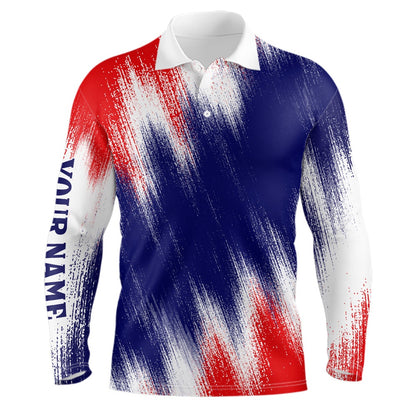 Golf Polo Shirts, American Flag Mens Golf Polo Shirts Custom Patriotic Golf Shirts For Men Golfing Gifts, Custom Golf Shirts