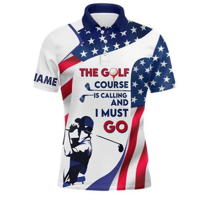 Golf Polo Shirts, American Flag Mens Golf Polo Shirts, Custom Patriotic Golf Shirts For Mens, Custom Golf Shirts