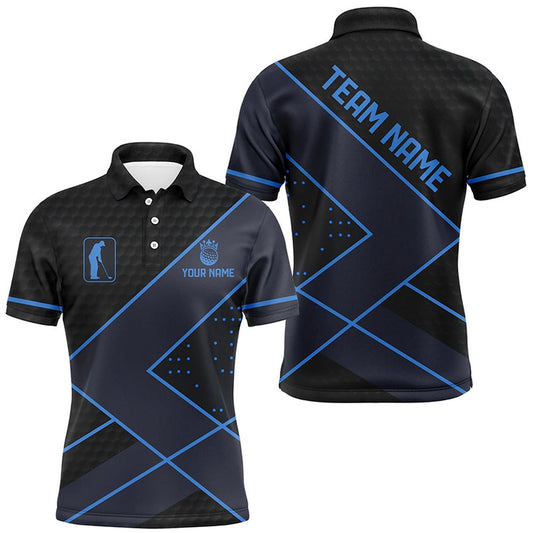 Golf Polo Shirts, Black And Blue Mens Golf Polo Shirts Custom Golf Apparel For Men For Men, Custom Golf Shirts