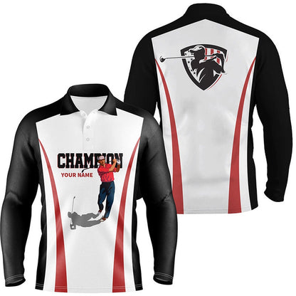 Golf Polo Shirts, Black And White Mens Golf Polo Shirts Custom Champion Golf Gifts For Men, Golf Tops Mens, Custom Golf Shirts