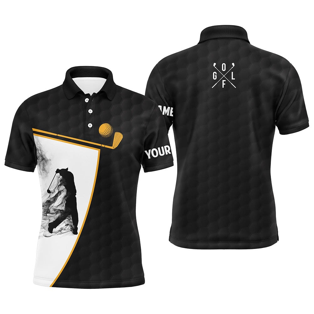 Golf Polo Shirts, Black And White Mens Golf Polo Shirts Custom Golf Ball Shirt For Men, Best Men Golf Wear, Custom Golf Shirts