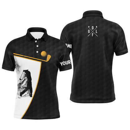 Golf Polo Shirts, Black And White Mens Golf Polo Shirts Custom Golf Ball Shirt For Men, Best Men Golf Wear, Custom Golf Shirts