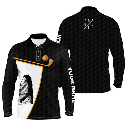 Golf Polo Shirts, Black And White Mens Golf Polo Shirts Custom Golf Ball Shirt For Men, Best Men Golf Wear, Custom Golf Shirts