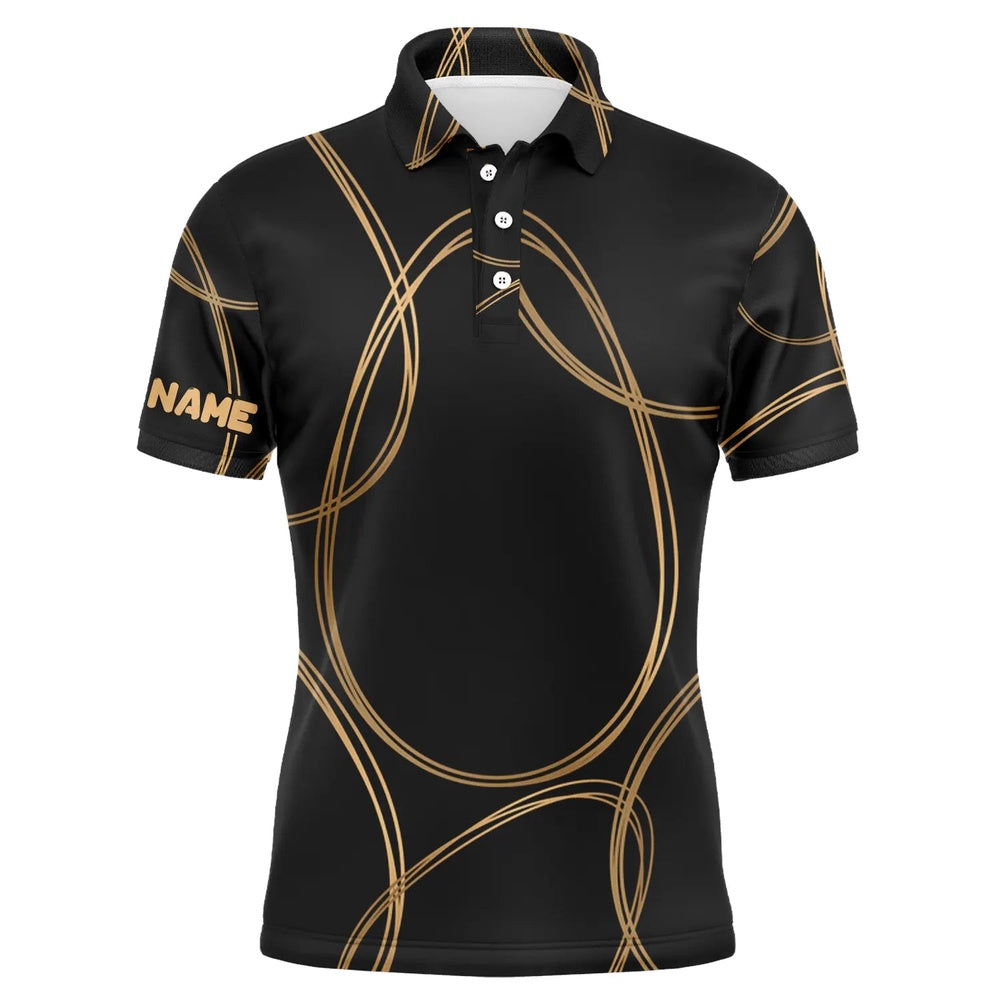 Golf Polo Shirts, Black Gold Egg Pattern Golf Shirt Custom Mens Golf Polo Shirts, Easter'S Day Golfing Gifts, Custom Golf Shirts