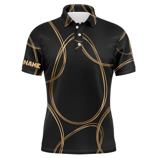Golf Polo Shirts, Black Gold Egg Pattern Golf Shirt Custom Mens Golf Polo Shirts, Easter'S Day Golfing Gifts, Custom Golf Shirts