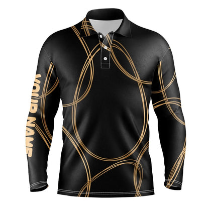 Golf Polo Shirts, Black Gold Egg Pattern Golf Shirt Custom Mens Golf Polo Shirts, Easter'S Day Golfing Gifts, Custom Golf Shirts