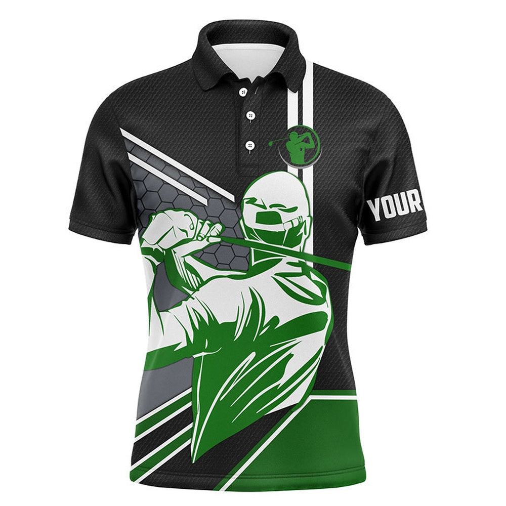Golf Polo Shirts, Black Mens Golf Polo Shirt Custom Name Golfing Gifts, Personalized Best Mens Golf Wear, Custom Golf Shirts