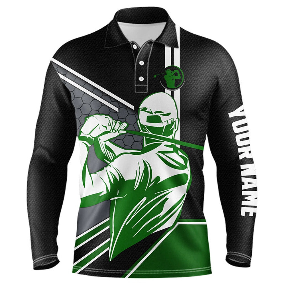 Golf Polo Shirts, Black Mens Golf Polo Shirt Custom Name Golfing Gifts, Personalized Best Mens Golf Wear, Custom Golf Shirts
