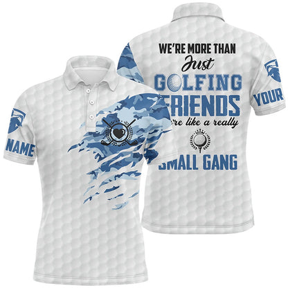 Golf Polo Shirts, Blue Camo Mens Golf Polo Shirts Personalized White And Blue Golf Shirts For Men, Custom Golf Shirts
