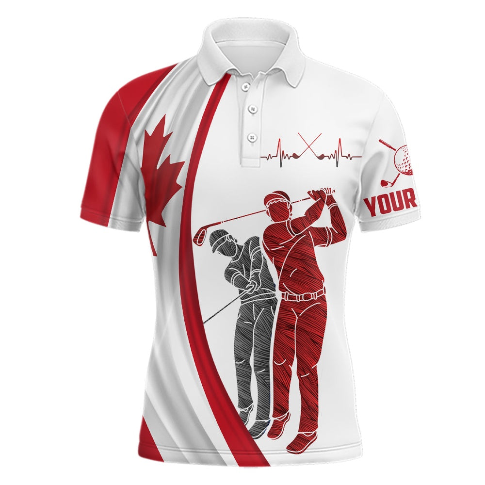 Golf Polo Shirts, Canada Flag St Of July Mens Golf Polo Shirts Custom Patriotic Golf Shirts For Men Golfing Gifts, Custom Golf Shirts