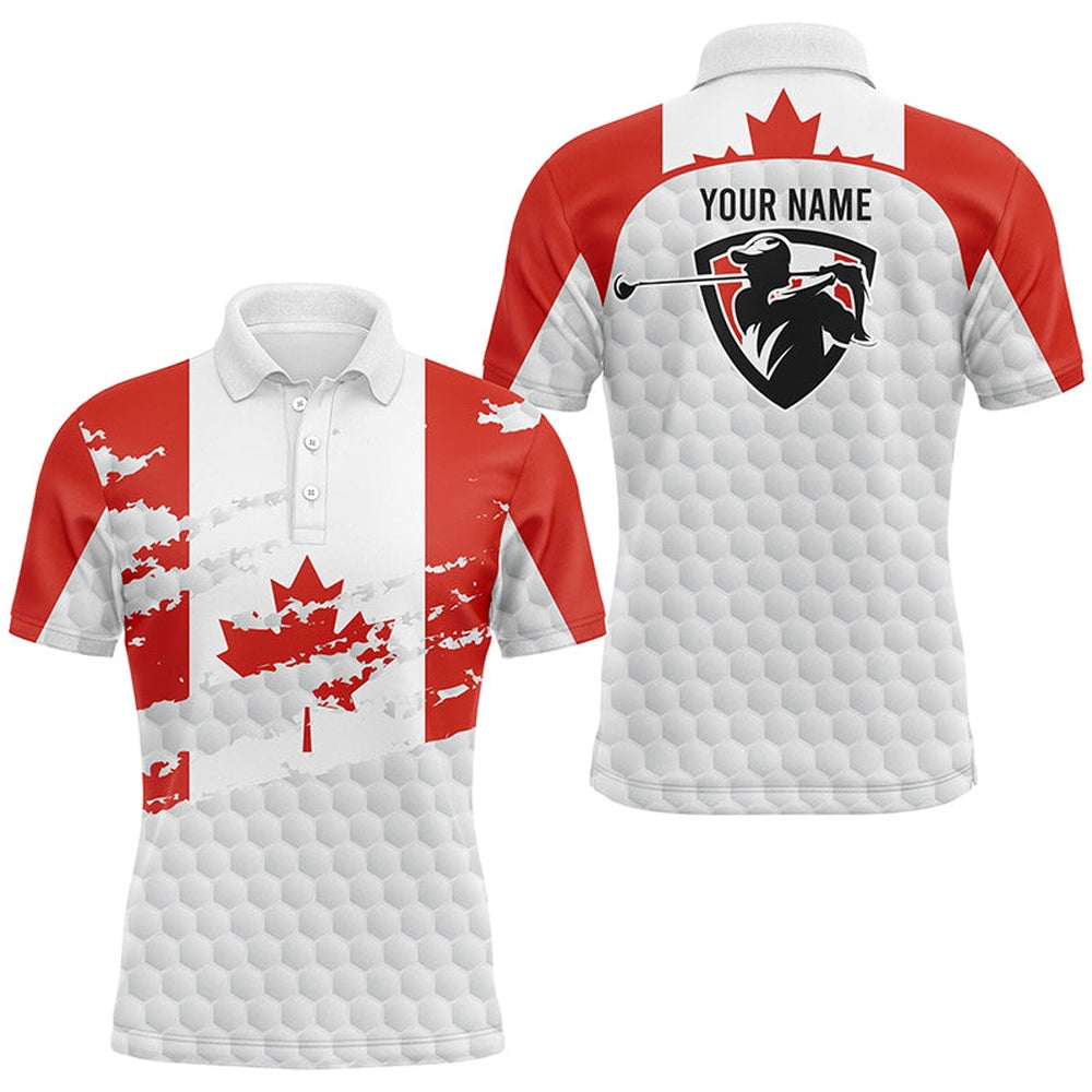 Golf Polo Shirts, Canadian Flag Men Golf Polo Shirts Custom Golf Outfit Mens, Personalized Patriot Team Golf Polo Shirt, Custom Golf Shirts