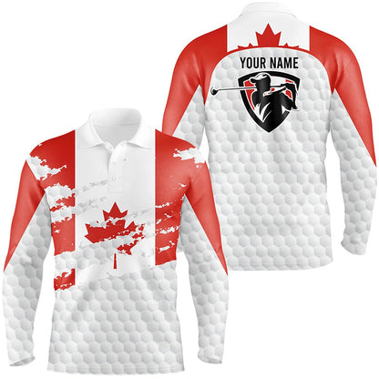 Golf Polo Shirts, Canadian Flag Men Golf Polo Shirts Custom Golf Outfit Mens, Personalized Patriot Team Golf Polo Shirt, Custom Golf Shirts