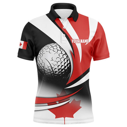 Golf Polo Shirts, Canadian Flag Mens Golf Polo Shirts Custom Patriotic Golf Outfits Men, Custom Golf Shirts