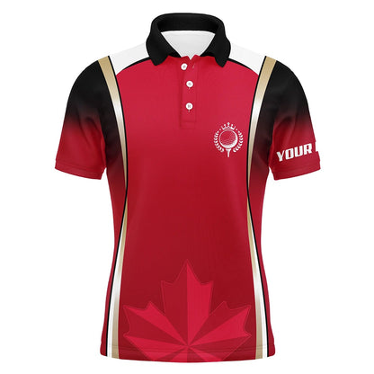 Golf Polo Shirts, Canadian Red Maple Leaf Mens Golf Polo Shirts Custom Patriotic Golf Shirts For Men Golf Gifts, Custom Golf Shirts