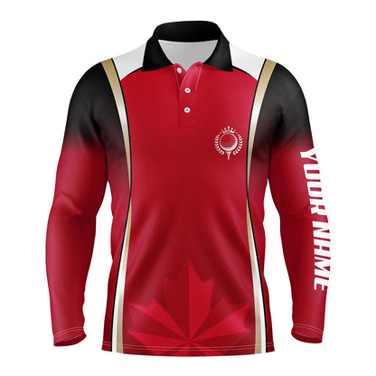 Golf Polo Shirts, Canadian Red Maple Leaf Mens Golf Polo Shirts Custom Patriotic Golf Shirts For Men Golf Gifts, Custom Golf Shirts