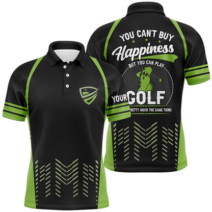 Golf Polo shirts, Green Black Mens Golf Polo Shirts Custom You Can'T Buy Happiness But You Can Play Golf, Golf Outfits