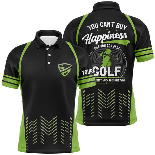 Golf Polo shirts, Green Black Mens Golf Polo Shirts Custom You Can'T Buy Happiness But You Can Play Golf, Golf Outfits