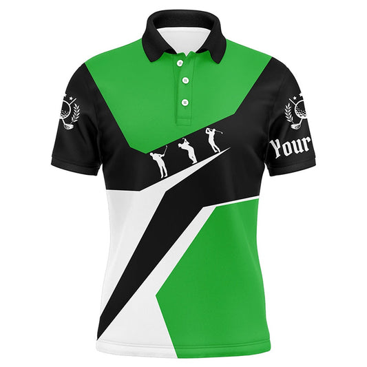 Golf Polo shirts, Green, White And Black Mens Golf Polo Shirts Custom Golf Sport Team Polo Shirts, Best Mens Golf Wear