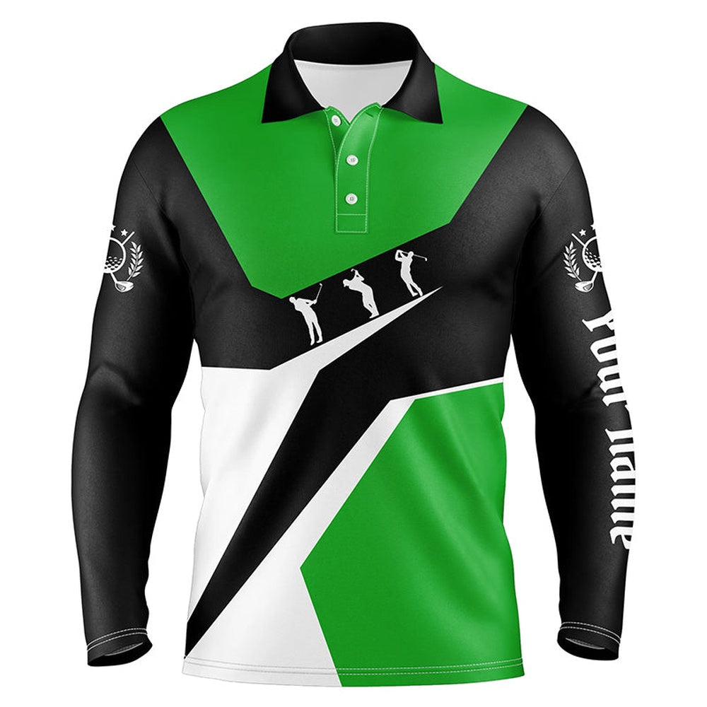 Golf Polo shirts, Green, White And Black Mens Golf Polo Shirts Custom Golf Sport Team Polo Shirts, Best Mens Golf Wear