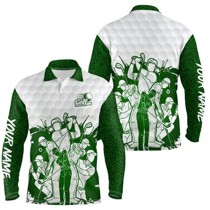 Golf Polo shirts, King Of The Green Mens Golf Polo Shirt, White And Green Golf Shirts For Men, Cool Gifts For Golfers