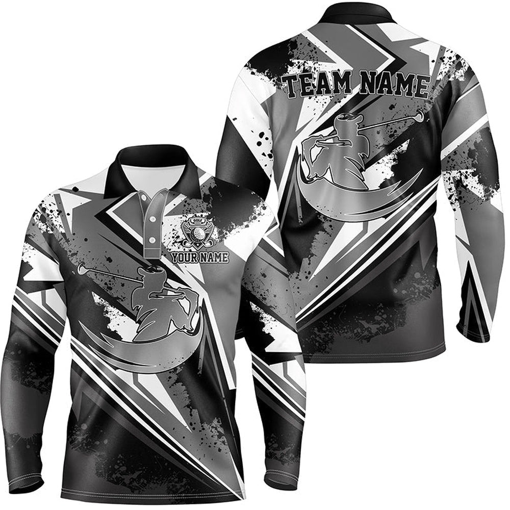 Golf Polo shirts, Men Golf Polo Shirt Custom Black And White Male Golf Attire For Men For Men