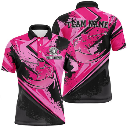 Golf Polo shirts, Men Golf Polo Shirt Custom Pink Camo Male Golf Attire For Men For Men